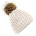 Front - Beechfield Unisex Fur Pop Pom Chunky Beanie