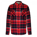 Front - Kariban Mens Sherpa Lined Checked Shirt Jacket