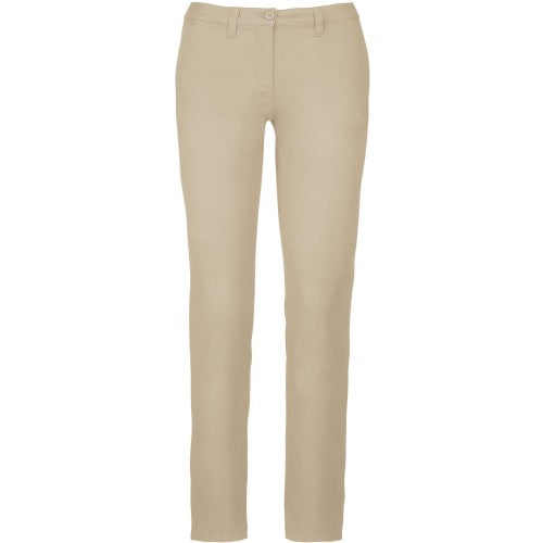 Front - Kariban Womens/Ladies Chino Trousers