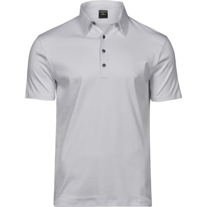 Front - Tee Jays Mens Pima Cotton Interlock Polo Shirt