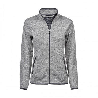 Front - Tee Jays Womens/Ladies Knitted Outdoor Fleece Jacket