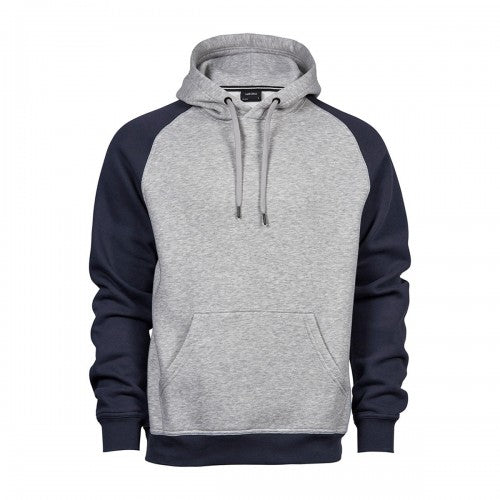 Front - Tee Jays Mens Two Tone Raglan Hooded Sweatshirt
