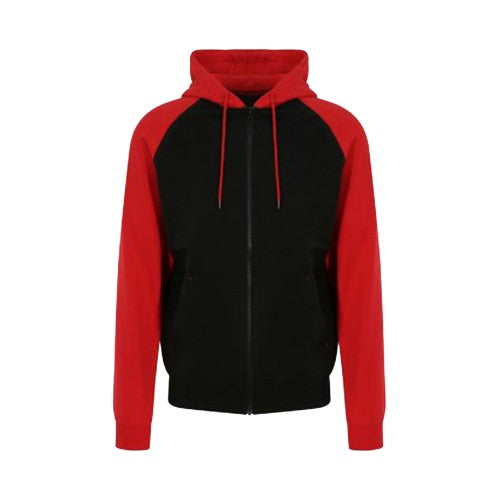 Front - AWDis Just Hoods Mens Baseball Zoodie