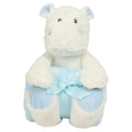 Front - Mumbles Hippo With Printed Fleece Blanket