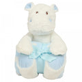 Front - Mumbles Hippo With Printed Fleece Blanket
