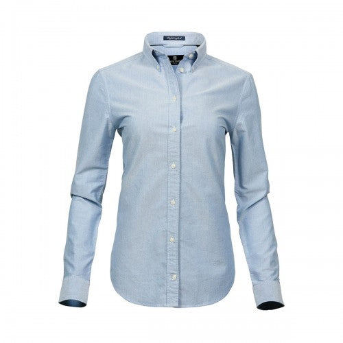 Front - Tee Jays Womens/Ladies Perfect Long Sleeve Oxford Shirt