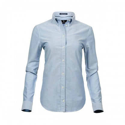 Front - Tee Jays Womens/Ladies Perfect Long Sleeve Oxford Shirt