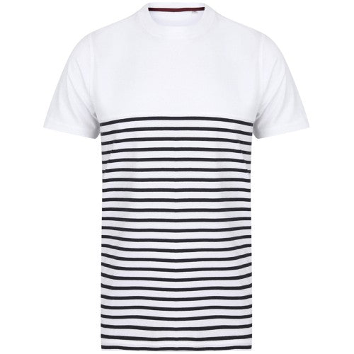 Front - Front Row Adults Unisex Breton Striped T-Shirt