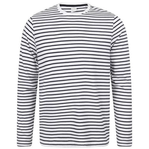 Front - Skinni Fit Unisex Long Sleeve Striped T-Shirt