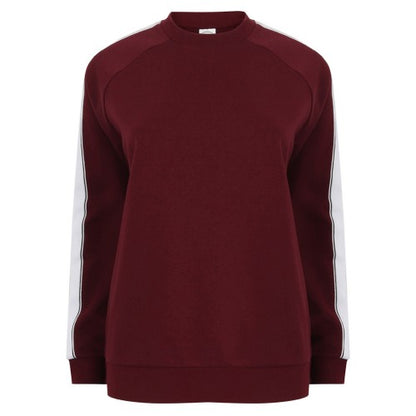 Front - Skinni Fit Unisex Contrast Raglan Sweatshirt