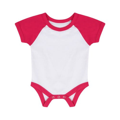 Front - Larkwood Baby Boys/Girls Essential Short Sleeve Baseball Bodysuit