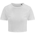 Solid White - Front - AWDis Just Ts Womens Girlie Tri-Blend Cropped T-Shirt