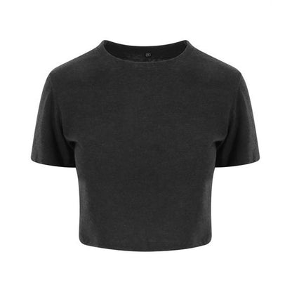 Heather Black - Front - AWDis Just Ts Womens Girlie Tri-Blend Cropped T-Shirt