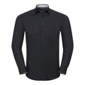 Front - Russell Collection Mens Long Sleeve Contrast Ultimate Stretch Shirt