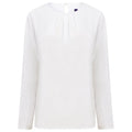 Front - Henbury Womens/Ladies Pleat Front Long Sleeve Blouse