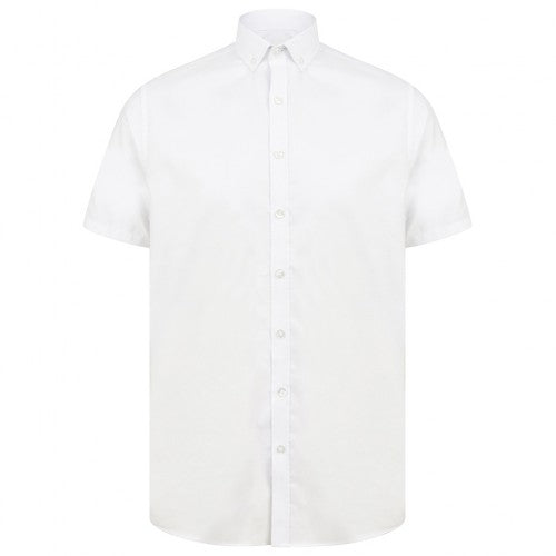 Front - Henbury Mens Modern Short Sleeve Slim Fit Oxford Shirt