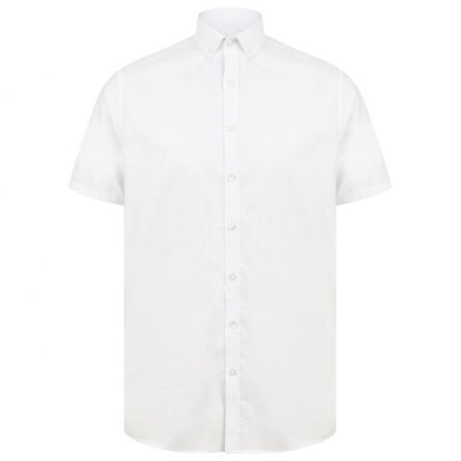 Front - Henbury Mens Modern Short Sleeve Slim Fit Oxford Shirt