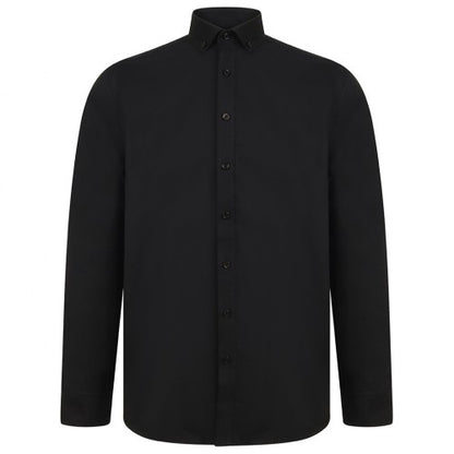 Front - Henbury Mens Modern Long Sleeve Oxford Shirt
