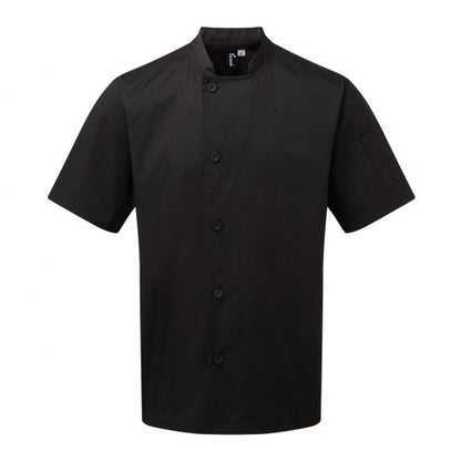 Front - Premier Adults Unisex Essential Short Sleeve Chefs Jacket