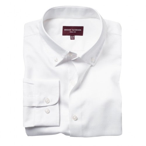 Front - Brook Taverner Mens Toronto Long Sleeve Oxford Shirt