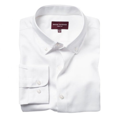 Front - Brook Taverner Mens Toronto Long Sleeve Oxford Shirt