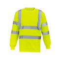 Front - Yoko Adults Unisex Hi-Vis Long Sleeve T-Shirt