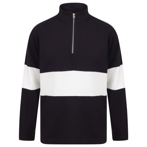 Front - Front Row Unisex Adults Panelled Zip Neck Top