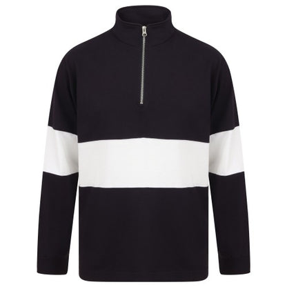 Front - Front Row Unisex Adults Panelled Zip Neck Top
