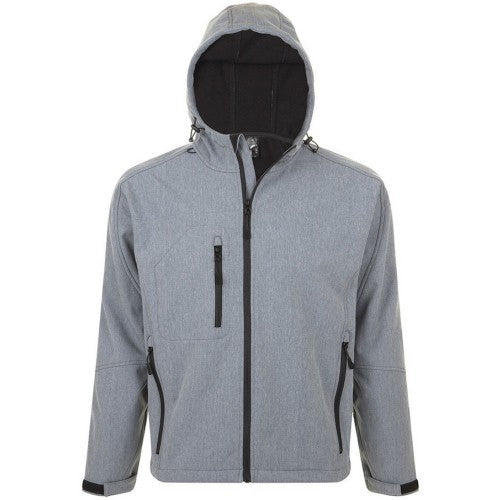 Front - SOLS Mens Replay Hooded Soft Shell Jacket (Breathable, Windproof And Water Resistant)