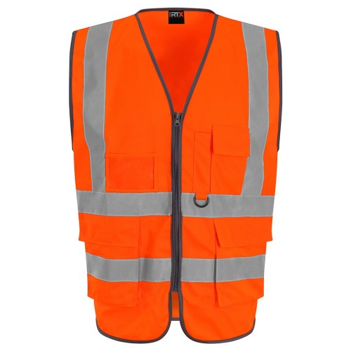 Front - PRO RTX Mens Executive High-Vis Waistcoat