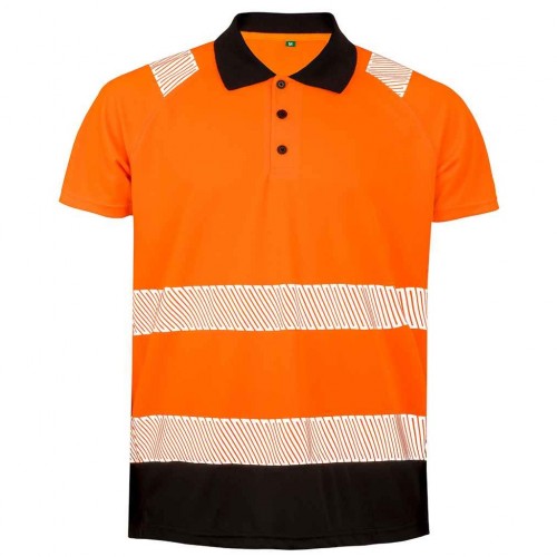 Front - Result Genuine Recycled Mens Safety Polo Shirt