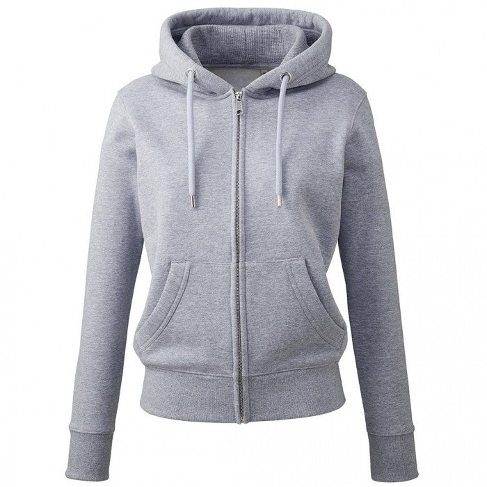 Front - Anthem Womens/Ladies Organic Full Zip Hoodie