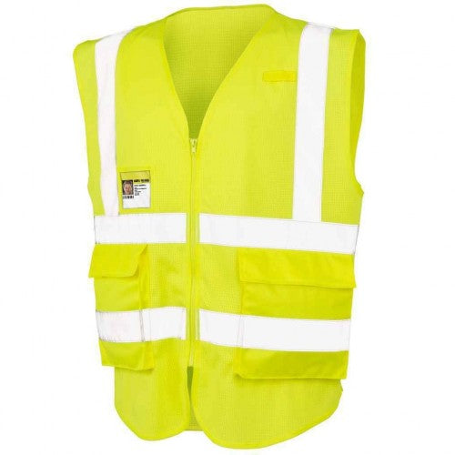 Front - SAFE-GUARD by Result Unisex Adult Executive Mesh Safety Hi-Vis Vest