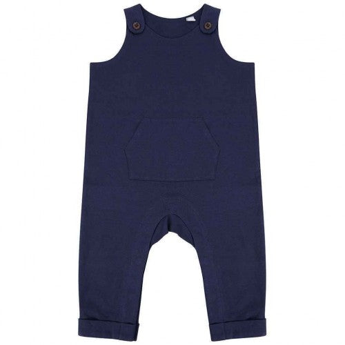 Front - Larkwood Baby Organic Cotton Dungarees