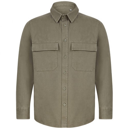 Front - Front Row Mens Cotton Drill Overshirt