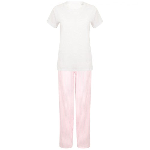Front - Towel City Womens/Ladies Striped Long Pyjama Set