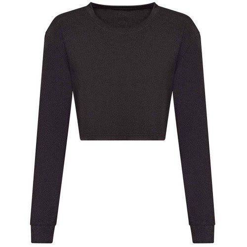 Front - Awdis Womens/Ladies Heather Crop T-Shirt