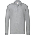 Front - Fruit of the Loom Mens Premium Pique Long-Sleeved Polo Shirt