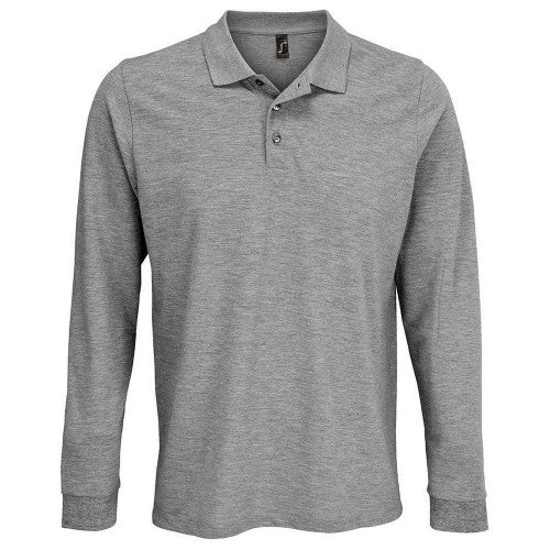 Front - SOLS Unisex Adult Prime Pique Long-Sleeved Polo Shirt