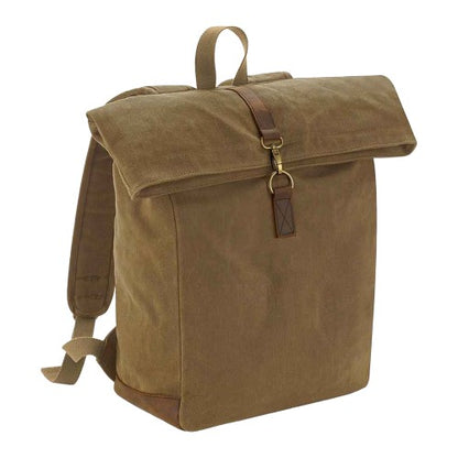 Front - Quadra Heritage Leather Trim Backpack