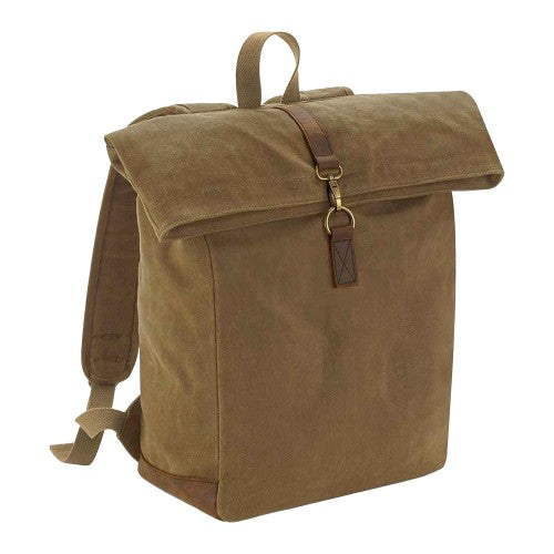 Front - Quadra Heritage Leather Trim Backpack