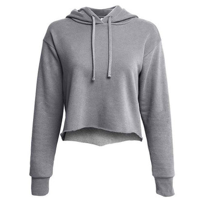 Front - Next Level Apparel Womens/Ladies Laguna Raw Edge Crop Hoodie