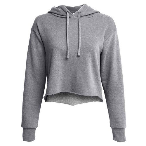 Front - Next Level Apparel Womens/Ladies Laguna Raw Edge Crop Hoodie
