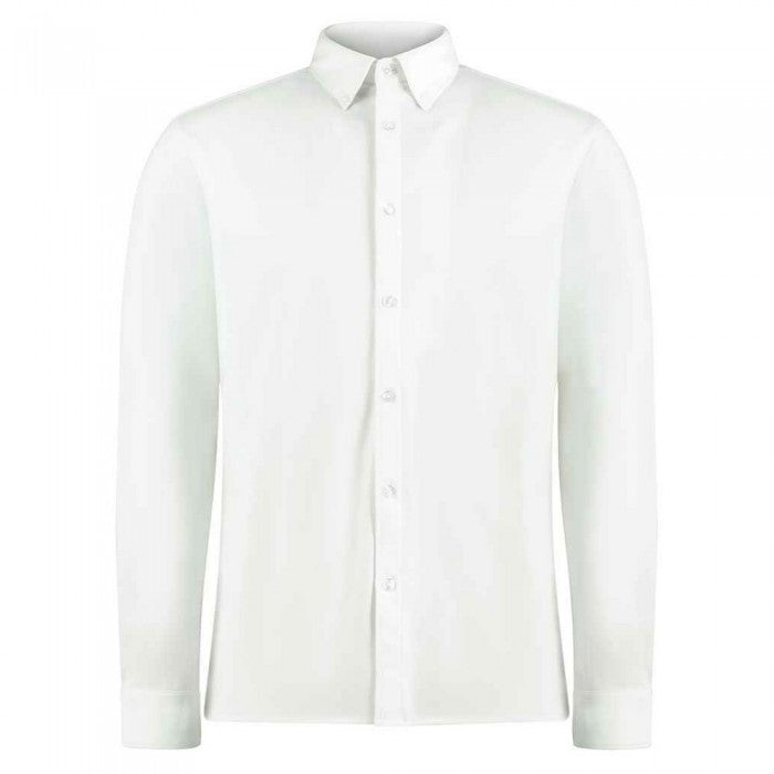 Front - Kustom Kit Mens Piqué Long-Sleeved Shirt