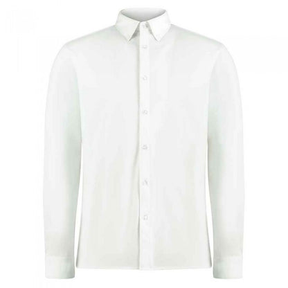 Front - Kustom Kit Mens Piqué Long-Sleeved Shirt