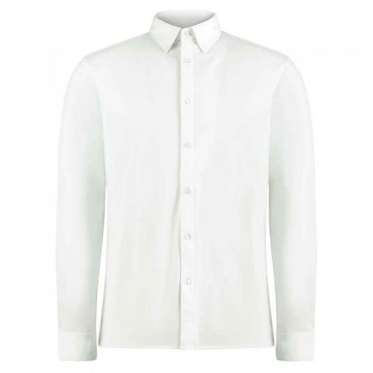 Front - Kustom Kit Mens Piqué Long-Sleeved Shirt