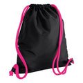 Black-Lime - Front - Bagbase Icon Drawstring Bag