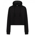 Front - SF Womens/Ladies Slounge Crop Hoodie