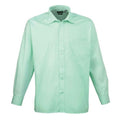 Front - Premier Mens Poplin Long-Sleeved Shirt