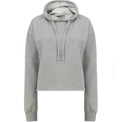Front - SF Womens/Ladies Slounge Plain Heather Crop Hoodie
